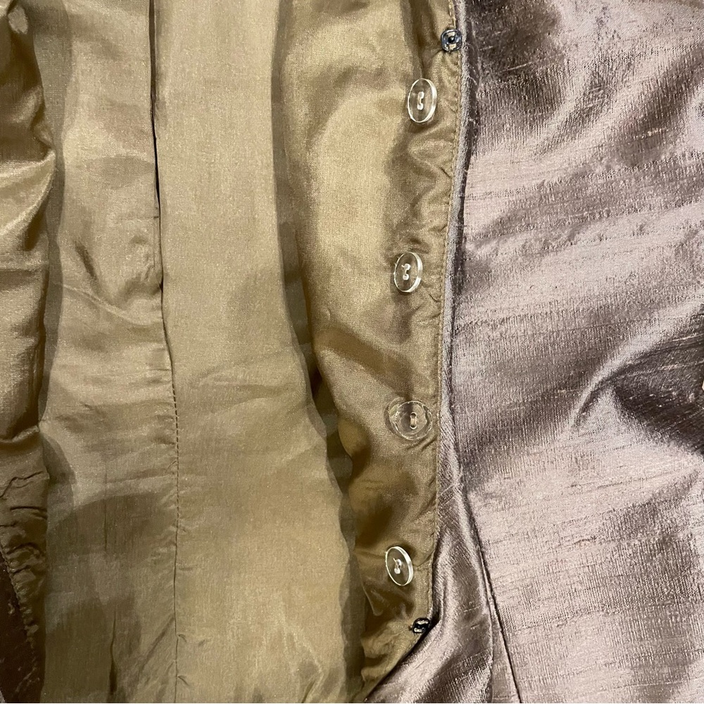 Watters & Watters Iridescent Brown Raw Silk jacket, Mother Of The Bride, Sz 15 - Picture 8 of 8